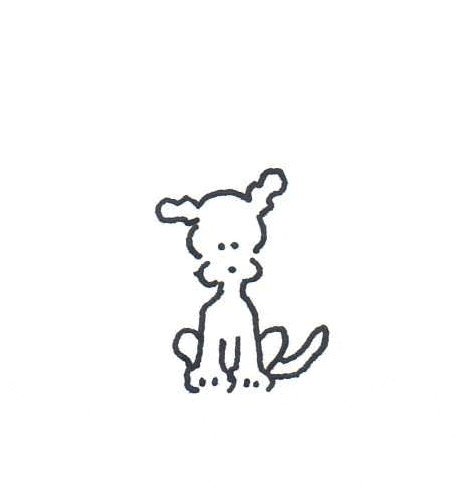 a dog waving
